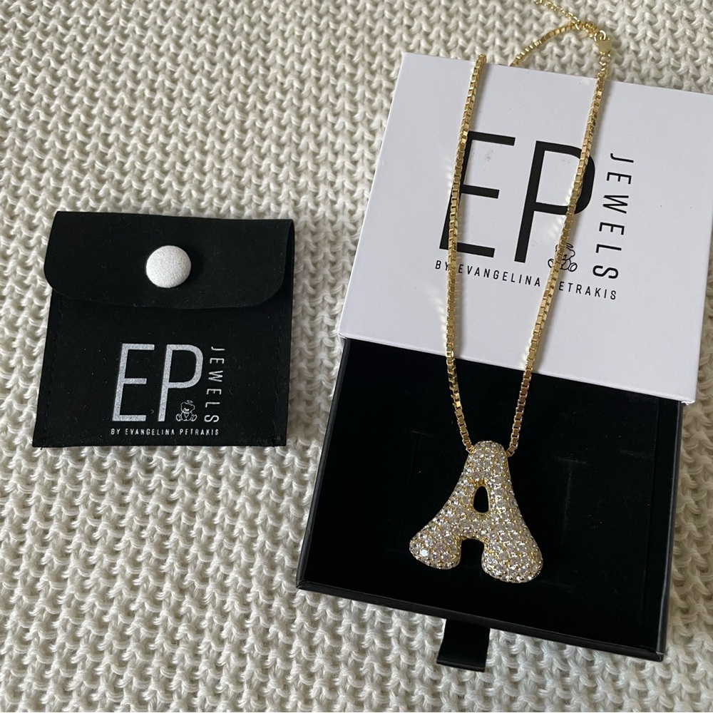 EP JEWELS - Gold Iced Jumbo Letter / Initial Necklace